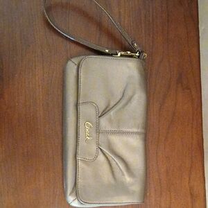 Coach Brown Wristlet Clutch